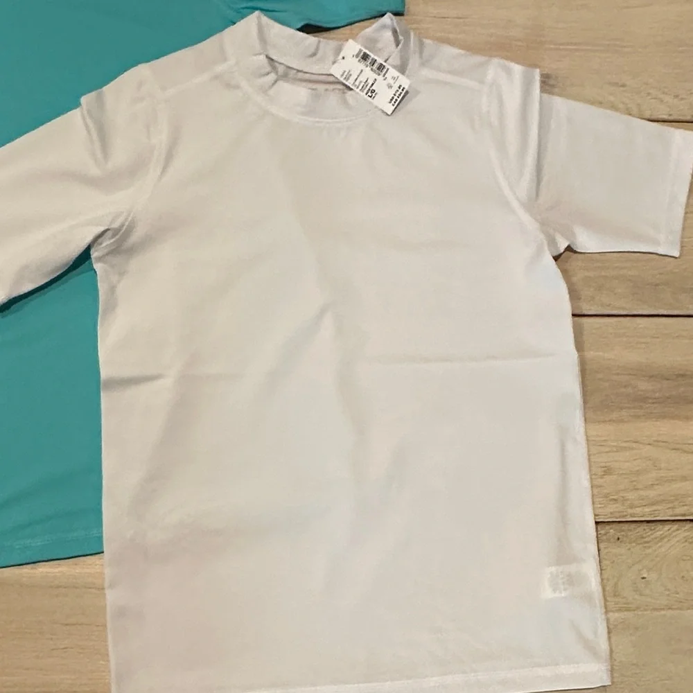 Bundle The Children's Place Teal and White Kids' Rashguards SPF Swimshirt